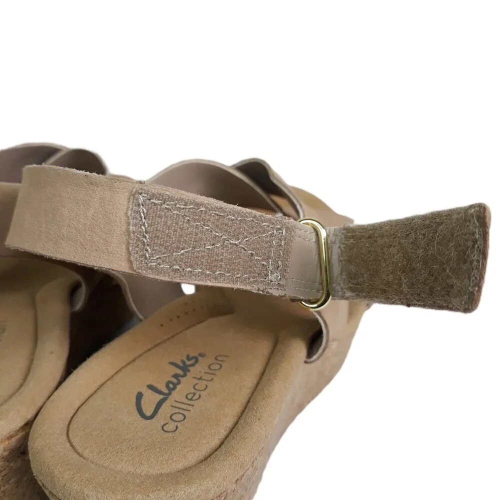 Clarks Annadel Eirwyn Wedge Nubuck Sandal Sand 9.5
